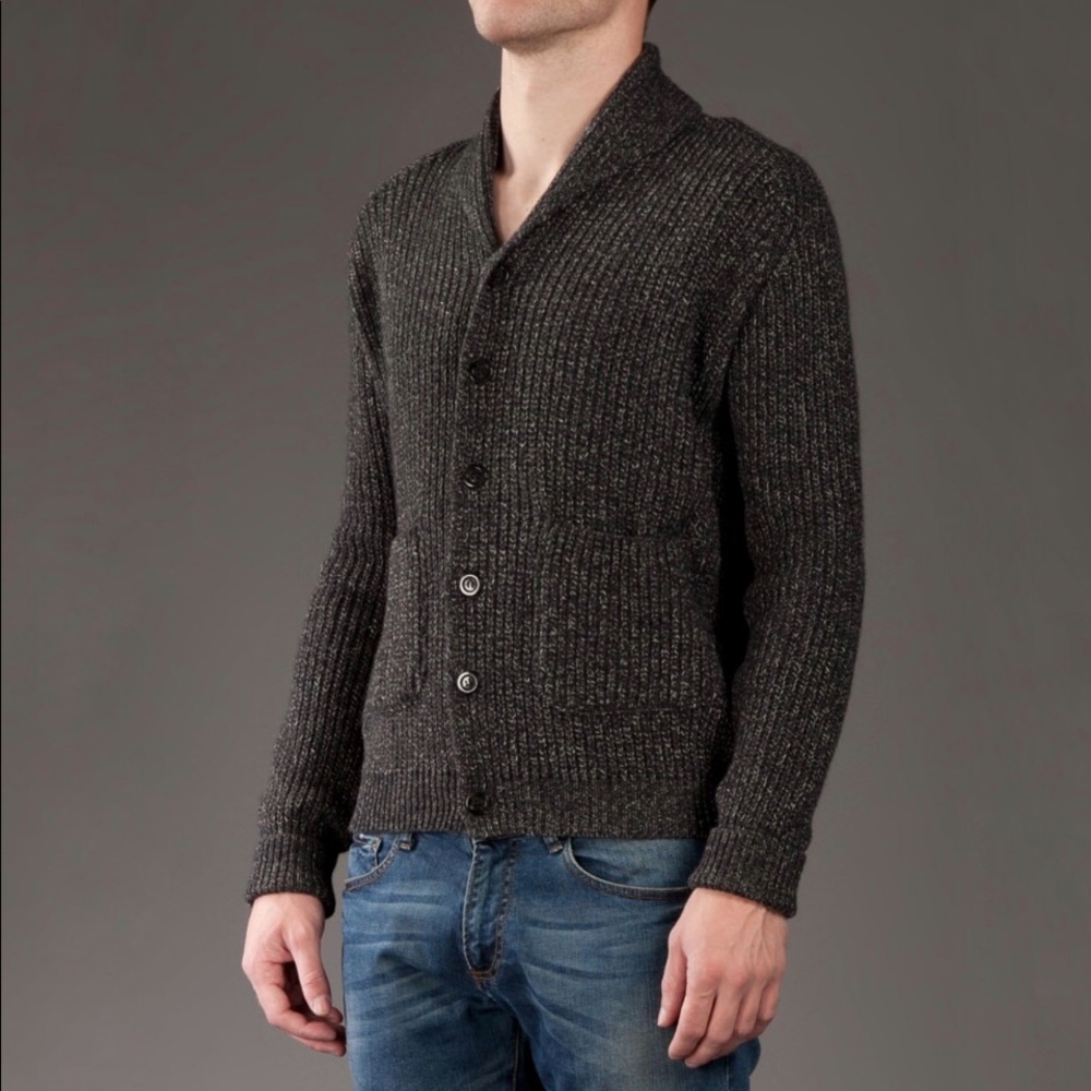 SOLD Our Legacy Shawl Collar Cardigan Grey Tweed - Picture 1 of 6